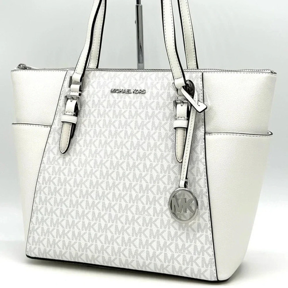 Michael Kors Large Charlotte Tote Bag Optic White - Picture 1 of 11
